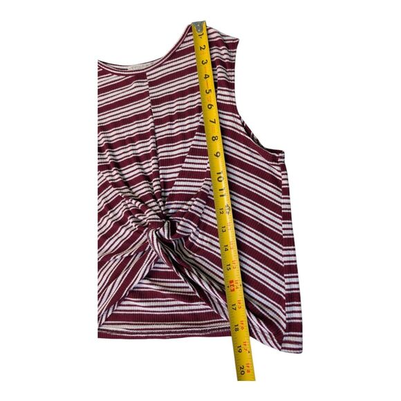 Vtg Adara Women’s Maroon Red & White Striped Sleeveless Twist-Front Top, Size L - Picture 5 of 8
